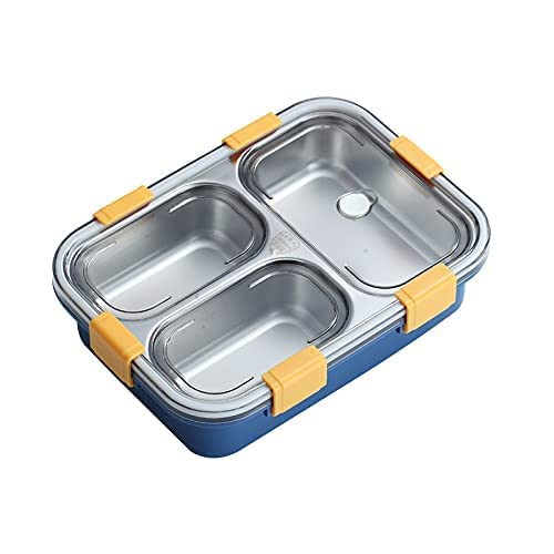 Shoppersduniya Lunch Box for Kids, Lunch Box for Kids – 3 Compartment Insulated Lunch Box Stainless Steel Tiffin Box for Boys, Girls, School & Office Men (Random Color)