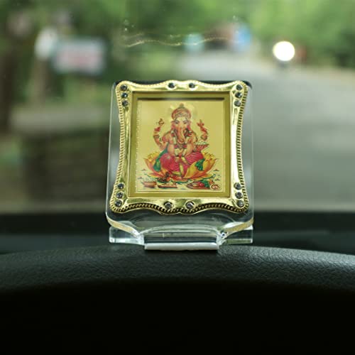 Ganesha on Lotus Idol Car Dashboard Home & Office Showpiece Décor Item Gift