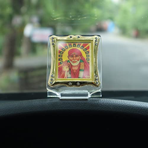 Sai Baba Idol Golden Plated Car Dashboard Showpiece Décor