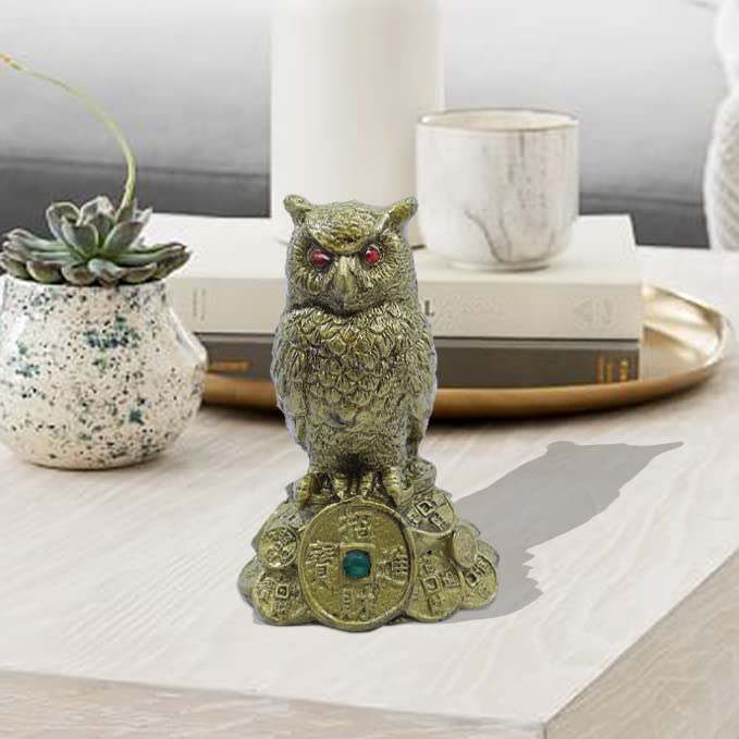 Fengshui Owl Showpieces for Home Decor Good Luck Money and Wisdom Decorative